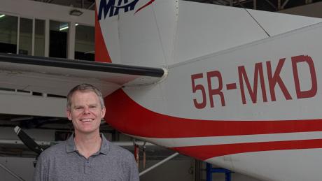 Michael Prest before his flight to Mandritsara