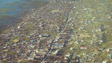 Toamasina cyclone aftermath aerial view