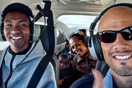 Ryan Unger with Hasina's family