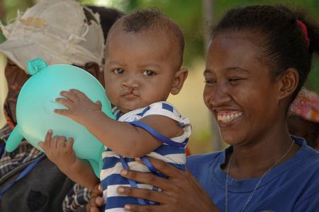 Delphine with her son Osman