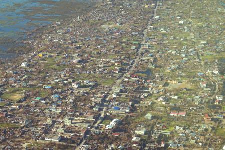 Toamasina cyclone aftermath aerial view