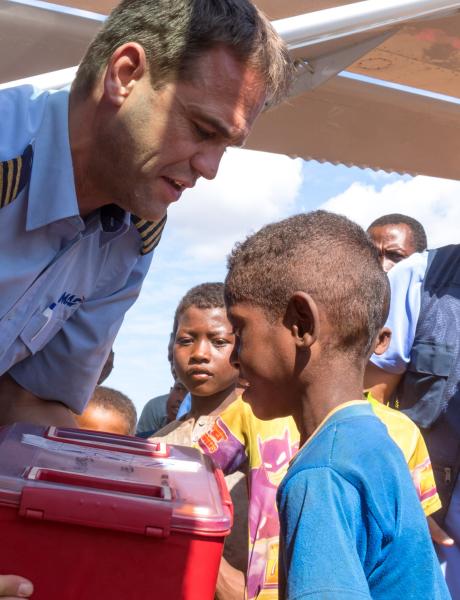 Unloading medical cargo in Anjabetrongo for the Madagascar Medical Safari