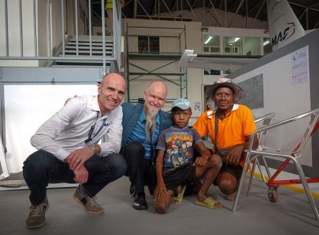 Nery and his Father with Michael Jurgensen - MAF in Madagascar Country Director and Bryce Wagner - Mercy Ships Executive Director
