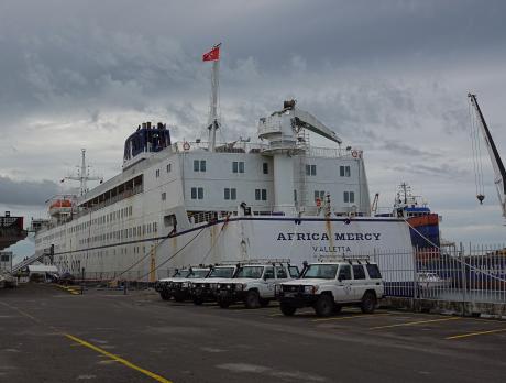 Africa Mercy docked in Toamasina Port Madagascar